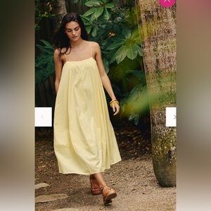 Free People Struttin' Midi Dress XL Color: Mellow Yellow NWT